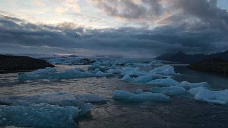 iceland jokulsarlon glacier lagoon aerial drone .mp4