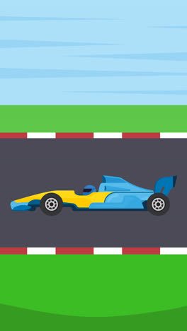 una animación del fondo de los coches de carreras de fórmula 1