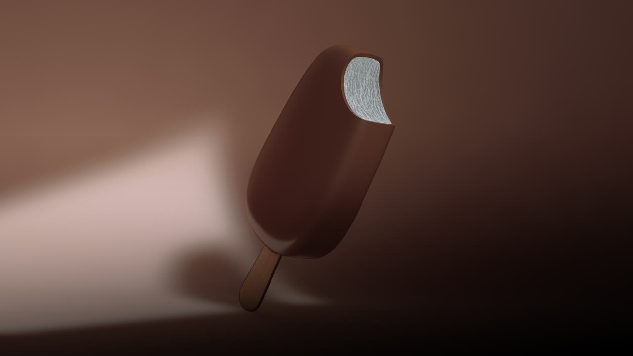 Gelato al cioccolato morsicato
