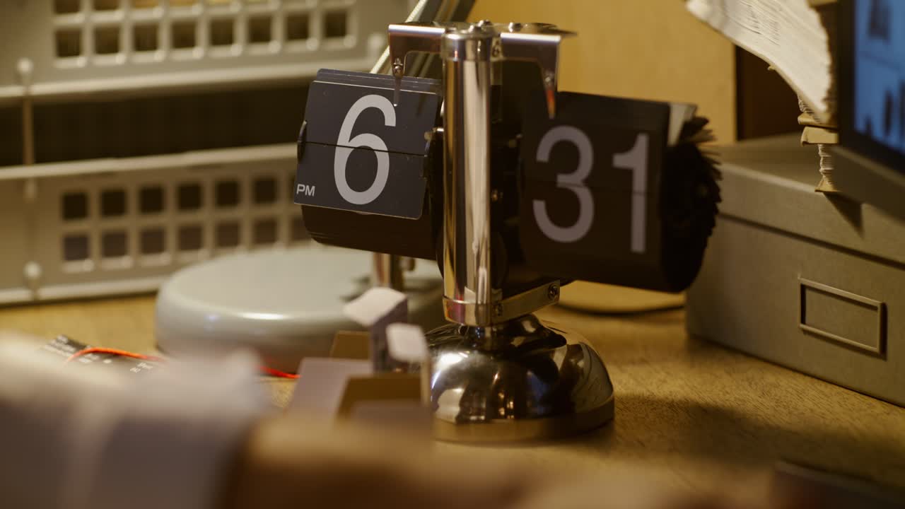 Flip Clock on a Desk
