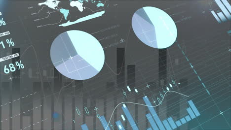 animation of digital data processing over grey background