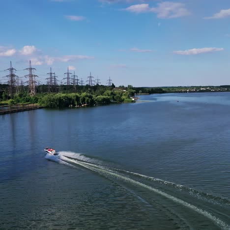 driving speed boat on river