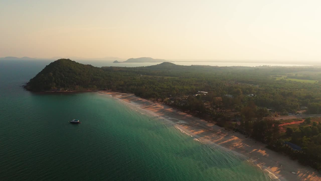 Aerial Bay Chumphon Thailand Aerial view, Drone fly summer pristine destination in Asia