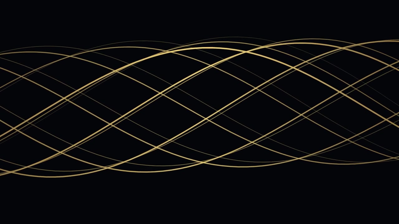 Linee ondulate dorate astratte su sfondo nero