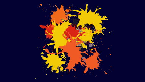 animation of orange and yellow over blue background