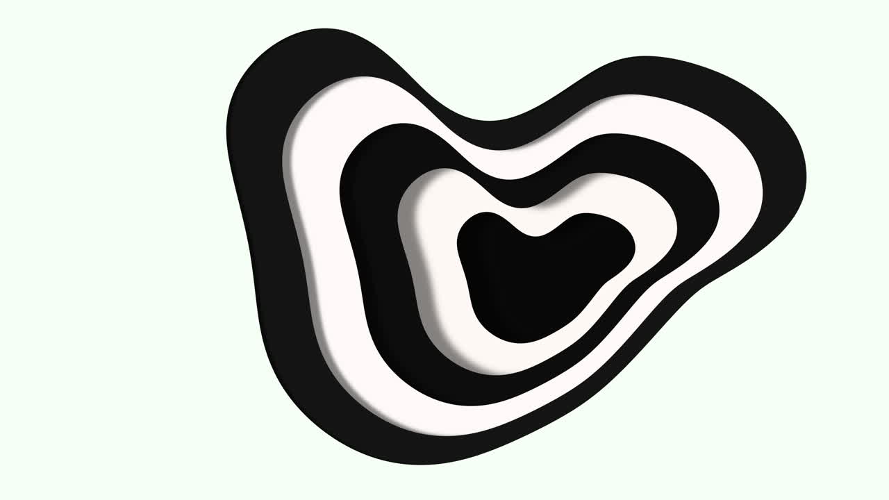 흰색 그라데이션에 검은 종이 컷 파도 패턴