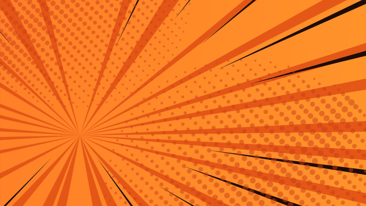 Motion Graphic of Flat design orange comics background