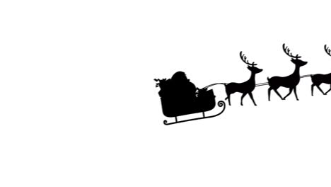 animated santa in sleigh with reindeers celebrates christmas tradition.