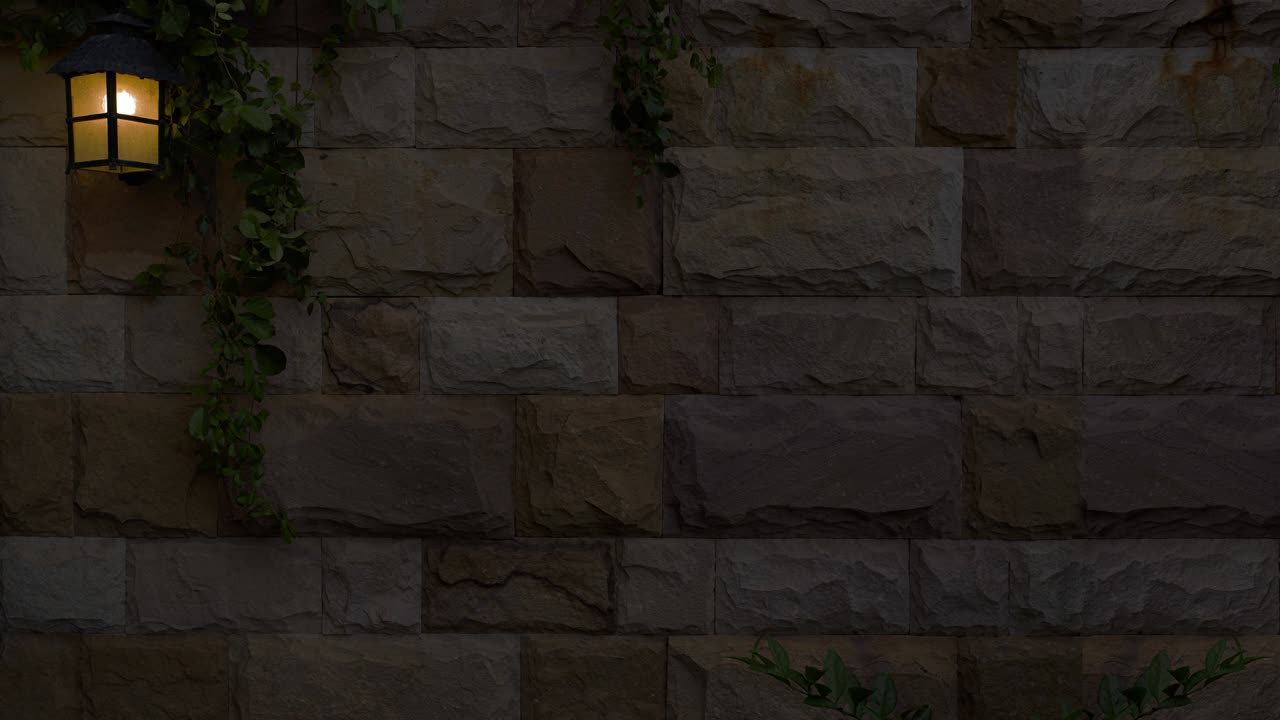 Wiggle lamp light on night brick wall the neon light switch on off looping and seamless can be use for background.