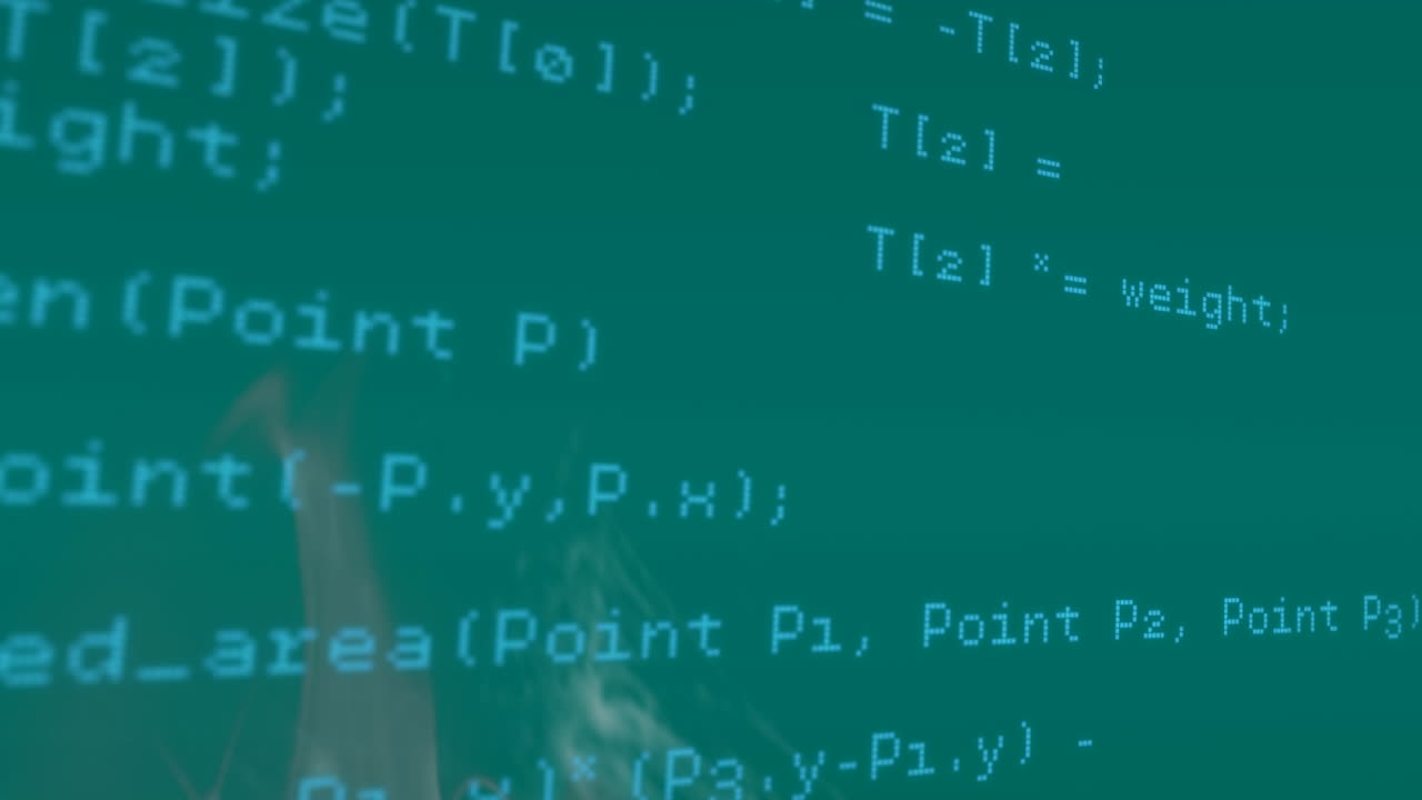 Animation of data processing over gray background