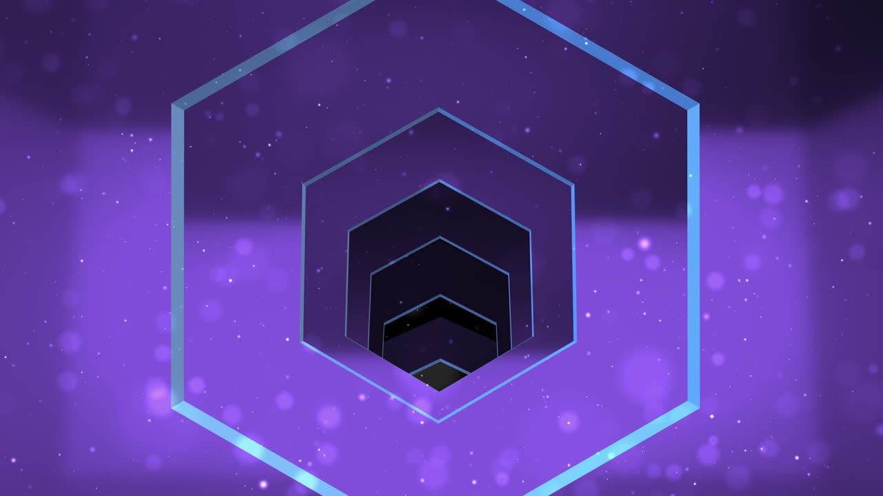 hexágono púrpura para el túnel de amor para el bucle