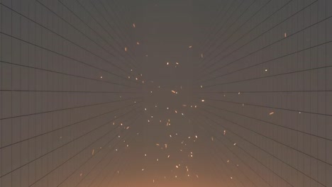 animation of lines and dots moving on brown background