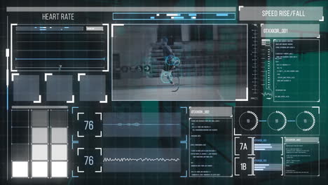 animación digital de la interfaz digital con el procesamiento de datos deportivos