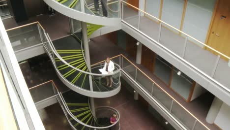 business people standing in stairs