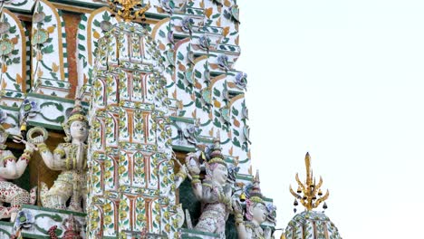 close-up view of wat arun's ornate architecture