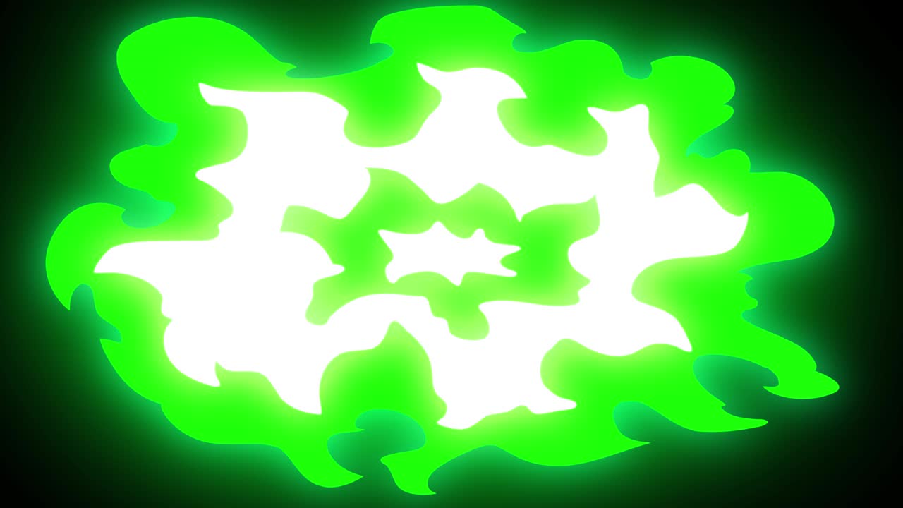 las transiciones de bucle verde son animaciones de dibujos animados dibujadas a mano.