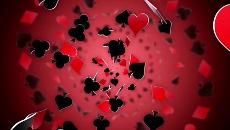 poker cards symbols animation, background, rendering, loop