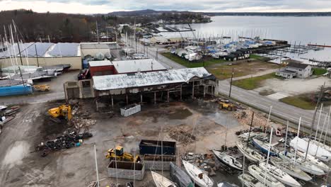 Demolition-of-a-boat-storage-building