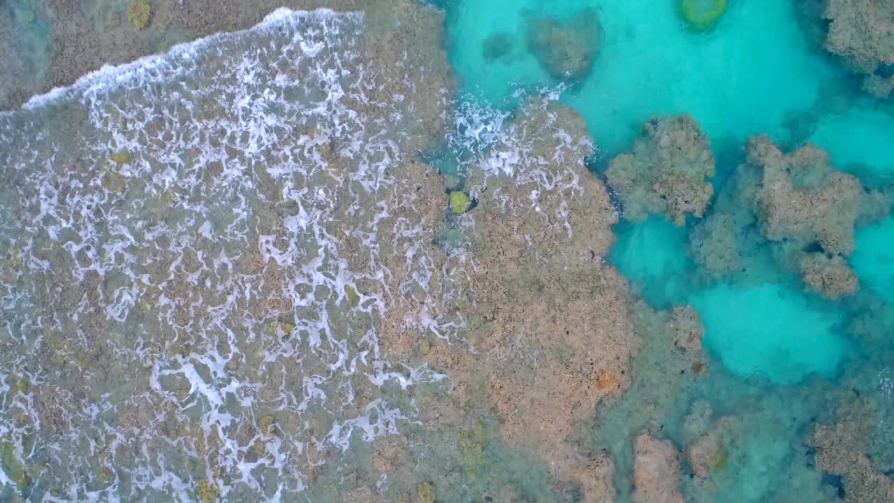 Aerial of the shallow sea 4k