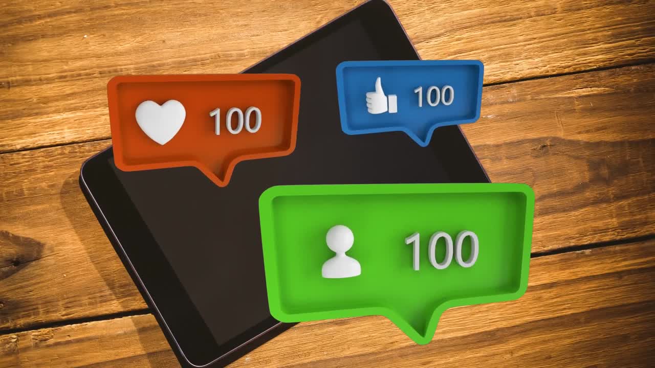 amor, como y las personas símbolos y números crecientes sobre la tableta en la mesa