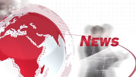 animación del texto de las noticias en todo el mundo y procesamiento de datos