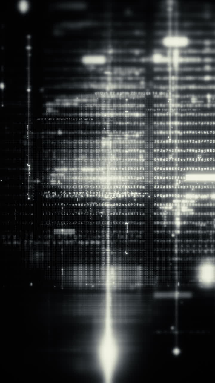 Advance metaverse, hi-tech digital data telemetry with encrypted numbers, display dynamic background for computer desktop vertical screen display format