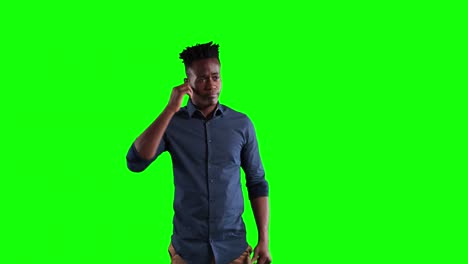 Animation-of-an-African-American-man-in-a-green-background