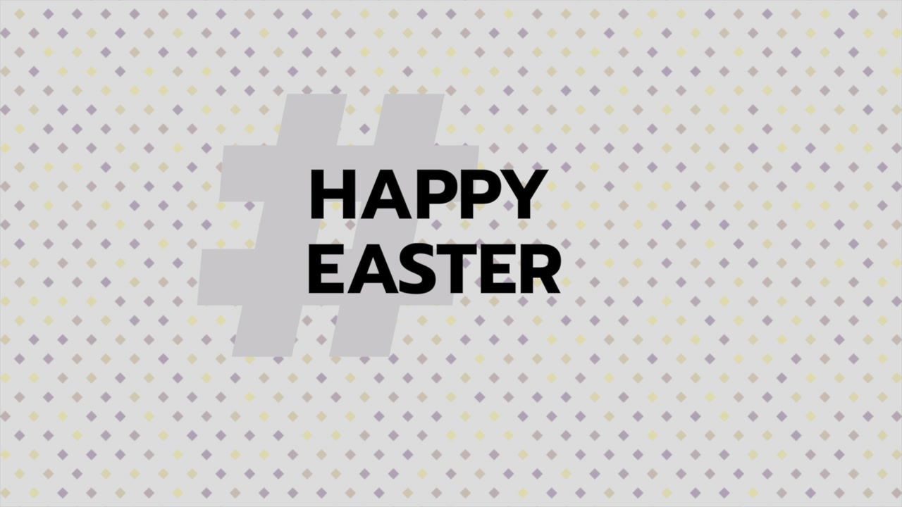 Cheerful easter pattern sprinkled dots with Happy Easter text