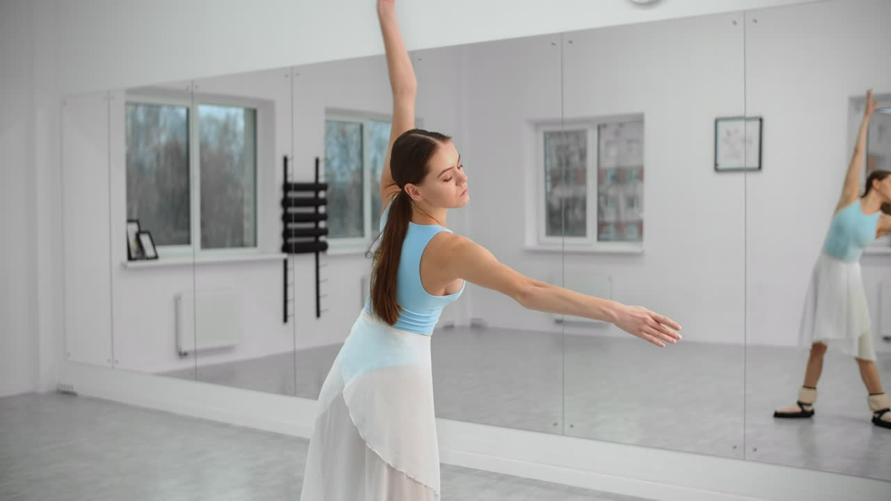 Ballet dancer practicing in a dance studio