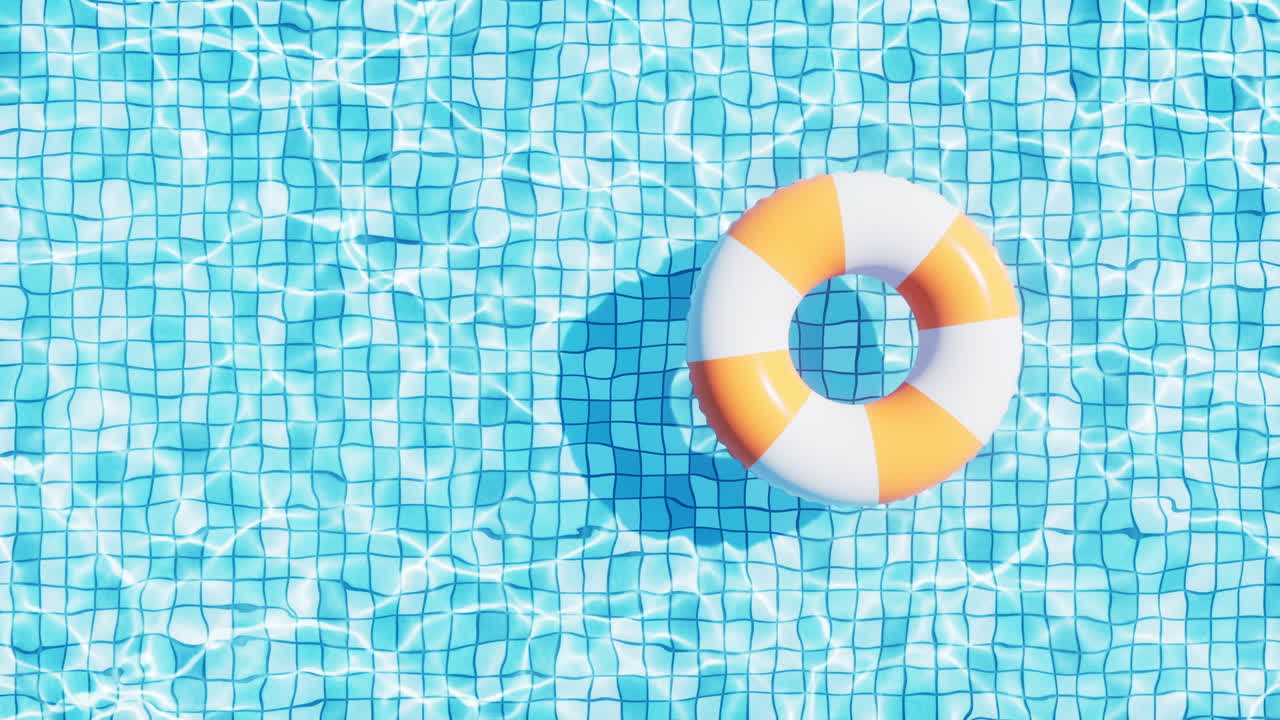 Loop animation of inflatable swimming ring, 3d rendering.