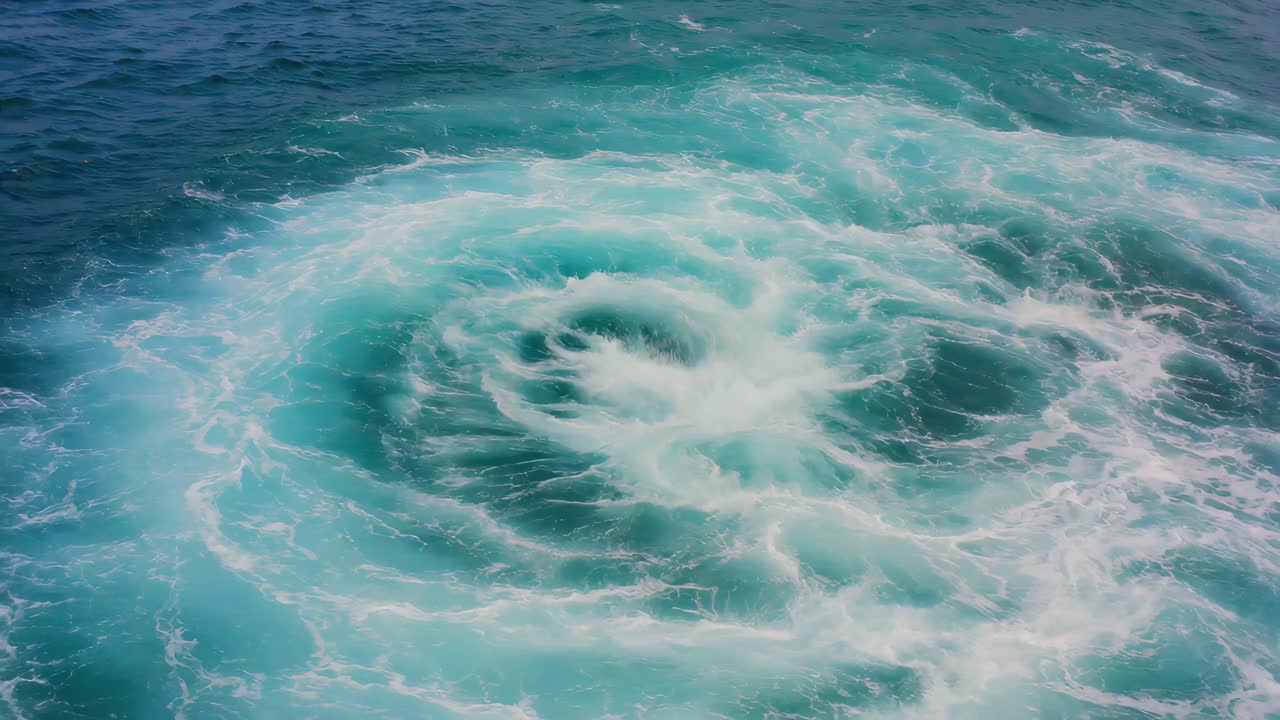 A Swirling Turquoise Water Vortex