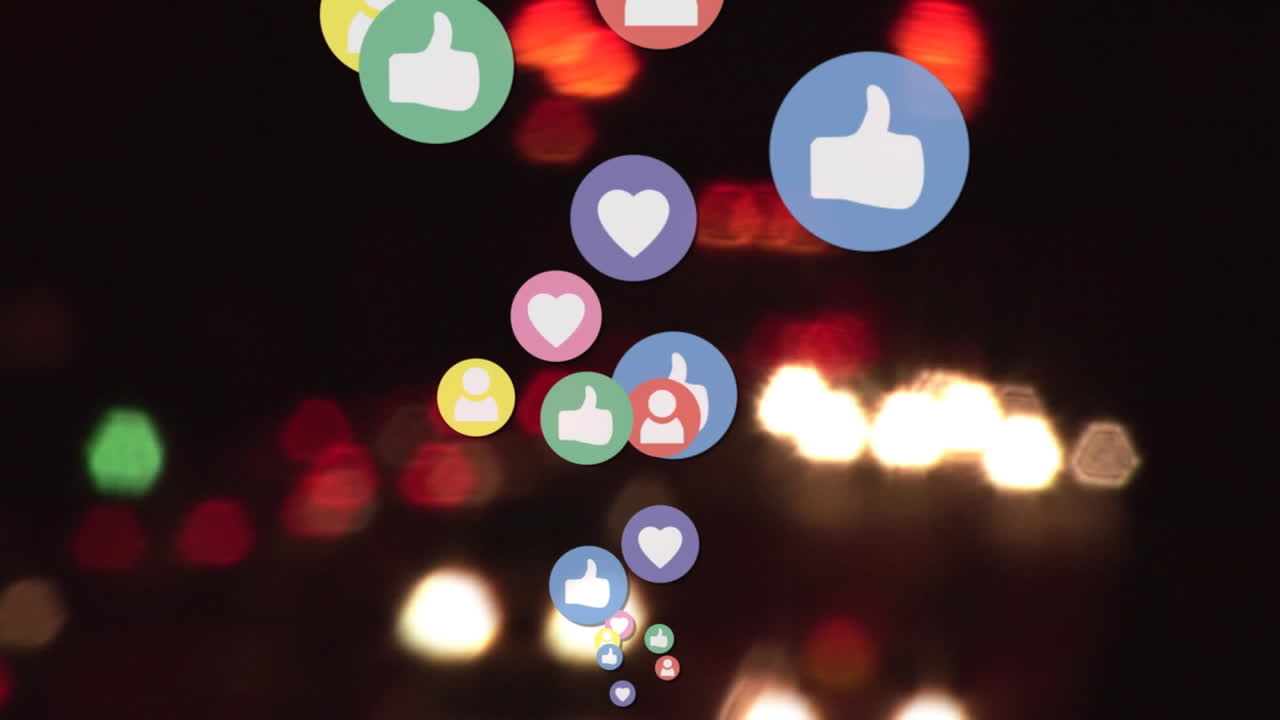 소셜 미디어 아이콘과 고속도로