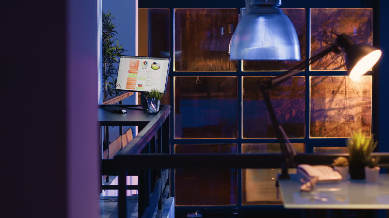 Modern Office Interior with Computer and Desk