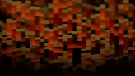 abstract 3d render of glowing pixel blocks