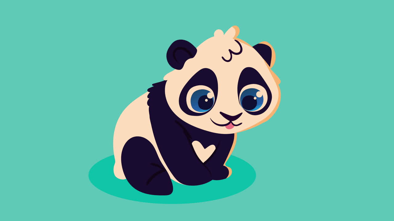 animación de personajes de osos panda