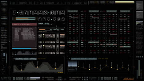 pantalla de visualización gráfica de movimiento de telemetría de datos digitales de código fuente futurista con pantalla de interfaz de usuario para pantalla de escritorio de computadora de fondo digital con canal alfa