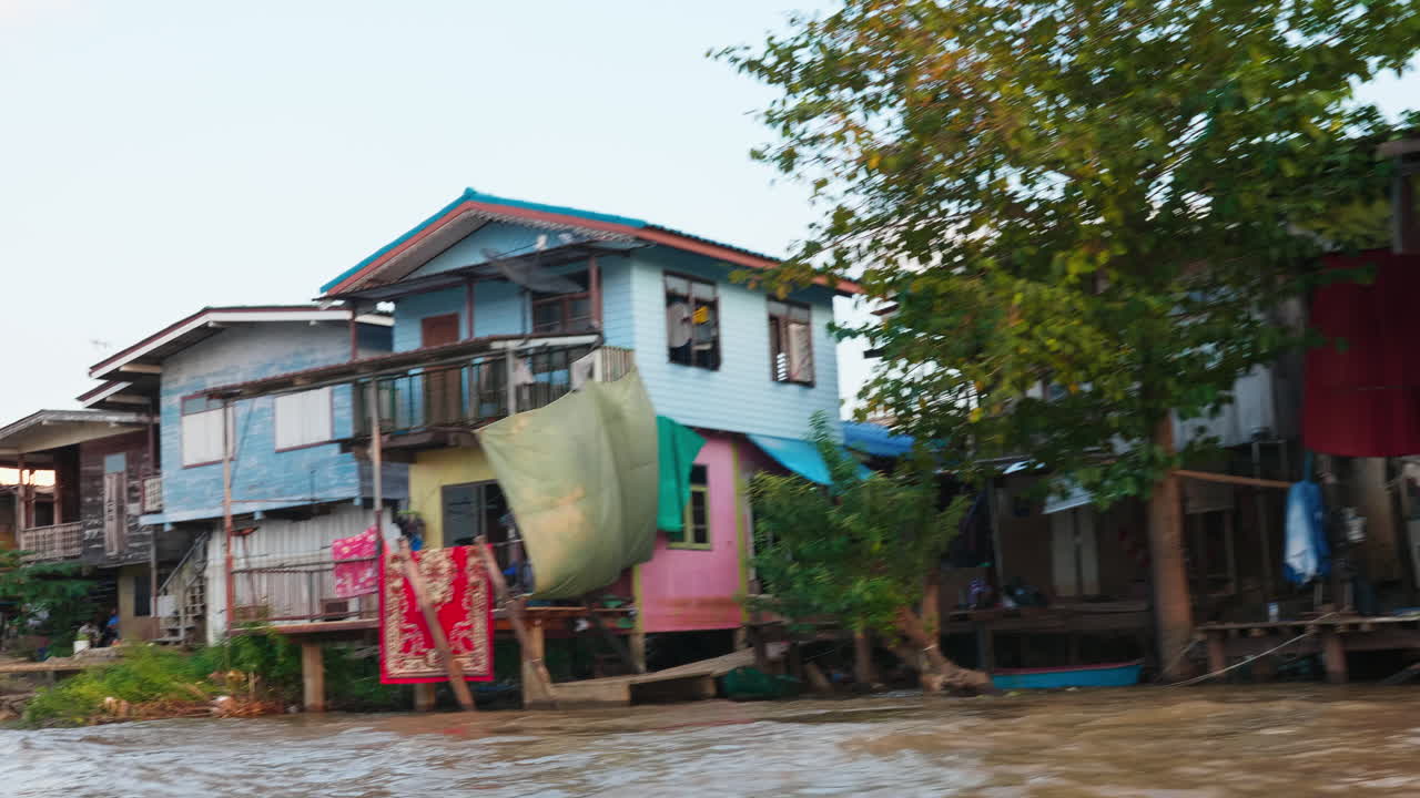 Colorful River Houses along a waterway