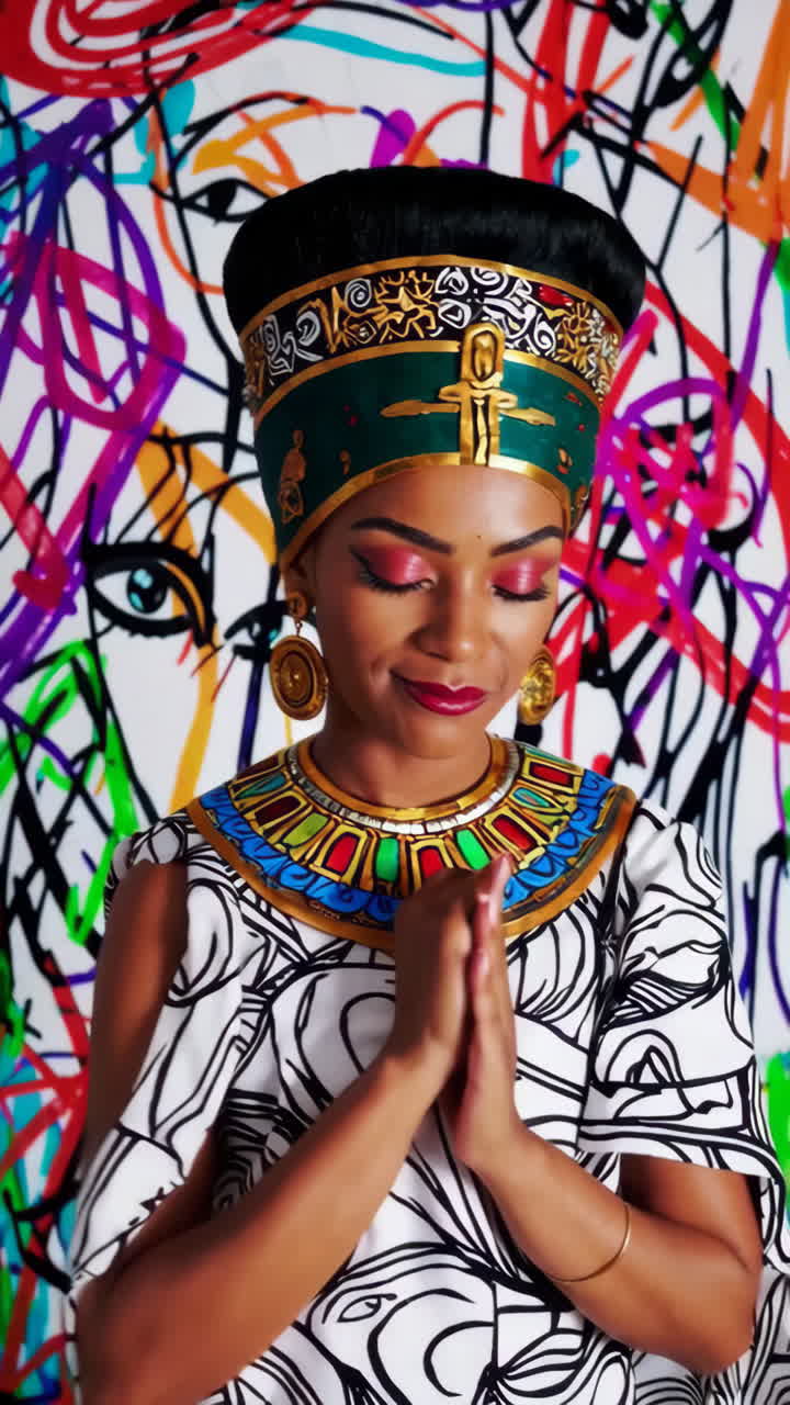 African Woman in Egyptian-Inspired Attire