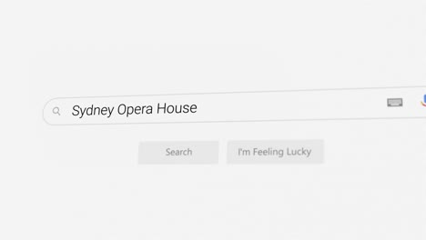 searching for sydney opera house on internet browser