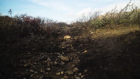 moving forward on rocky trail in estepona, pov view