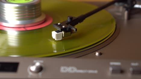 spinning yellow vinyl lp album