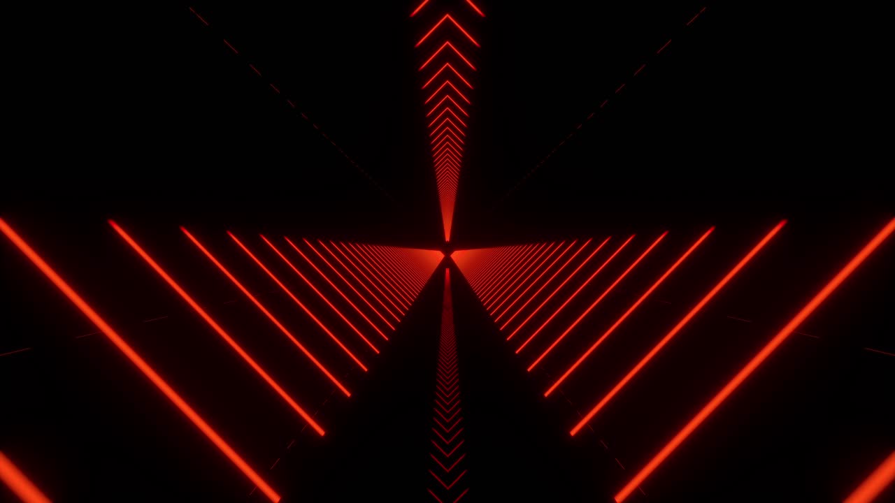 sfondo astratto al neon rosso. raggi laser in movimento. progettazione di movimento generata dal computer. linee luminose animate