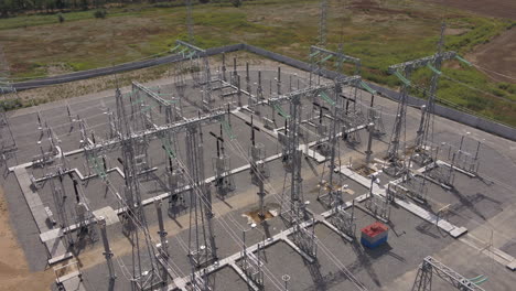 overhead view of an electrical substation