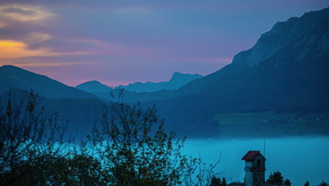 sunset from the kehlstein rock in the bavarian alps