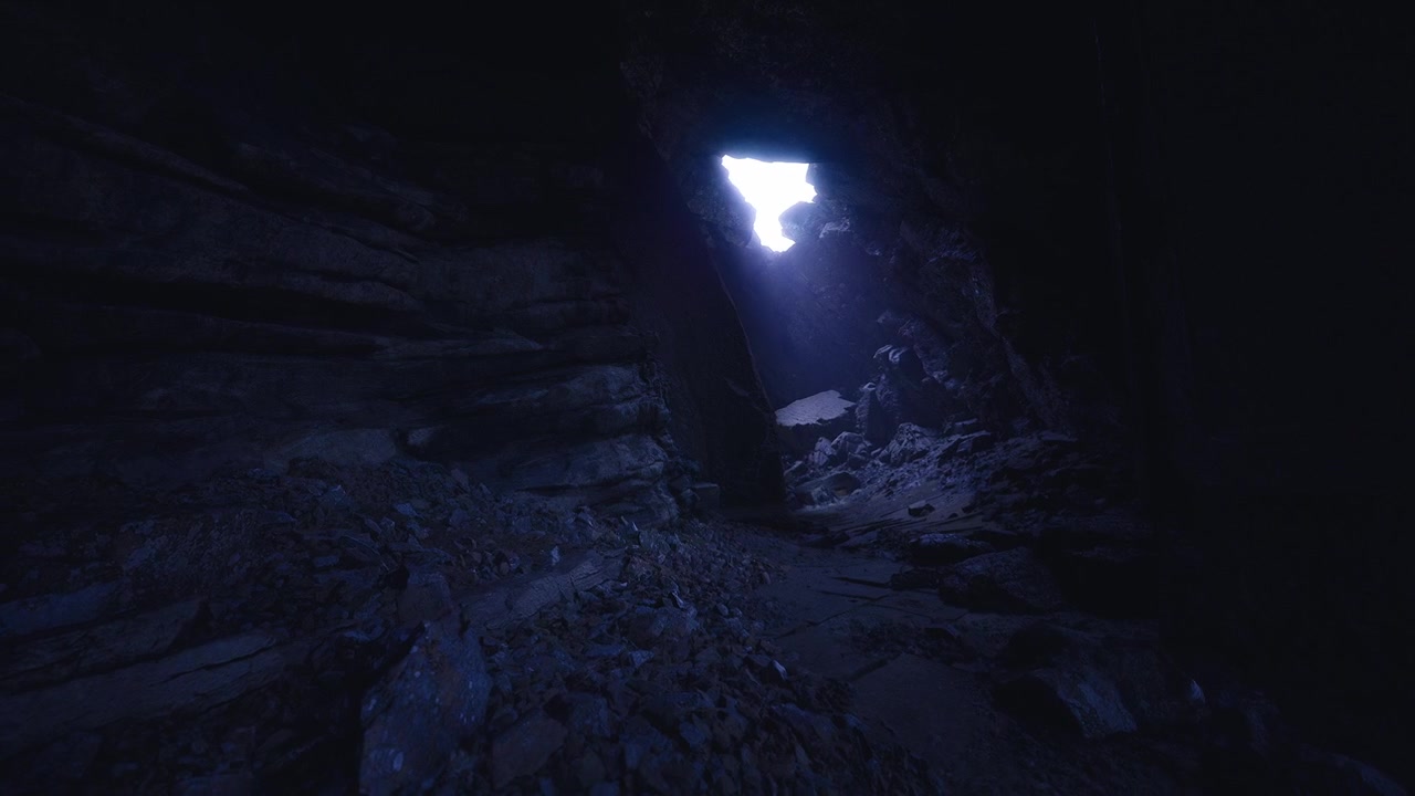 Enigmatic subterranean tunnel featuring radiant glow and decayed features
