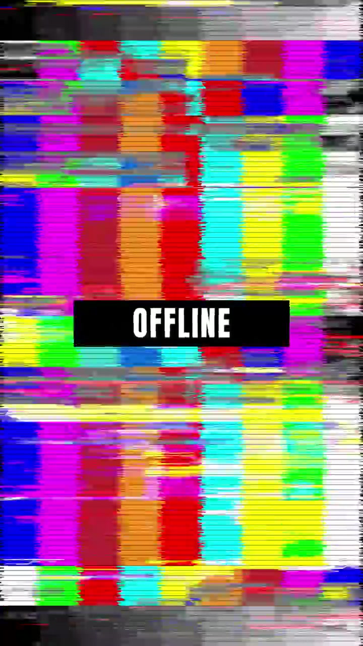Television Test Pattern with Glitch Effect and Offline Text