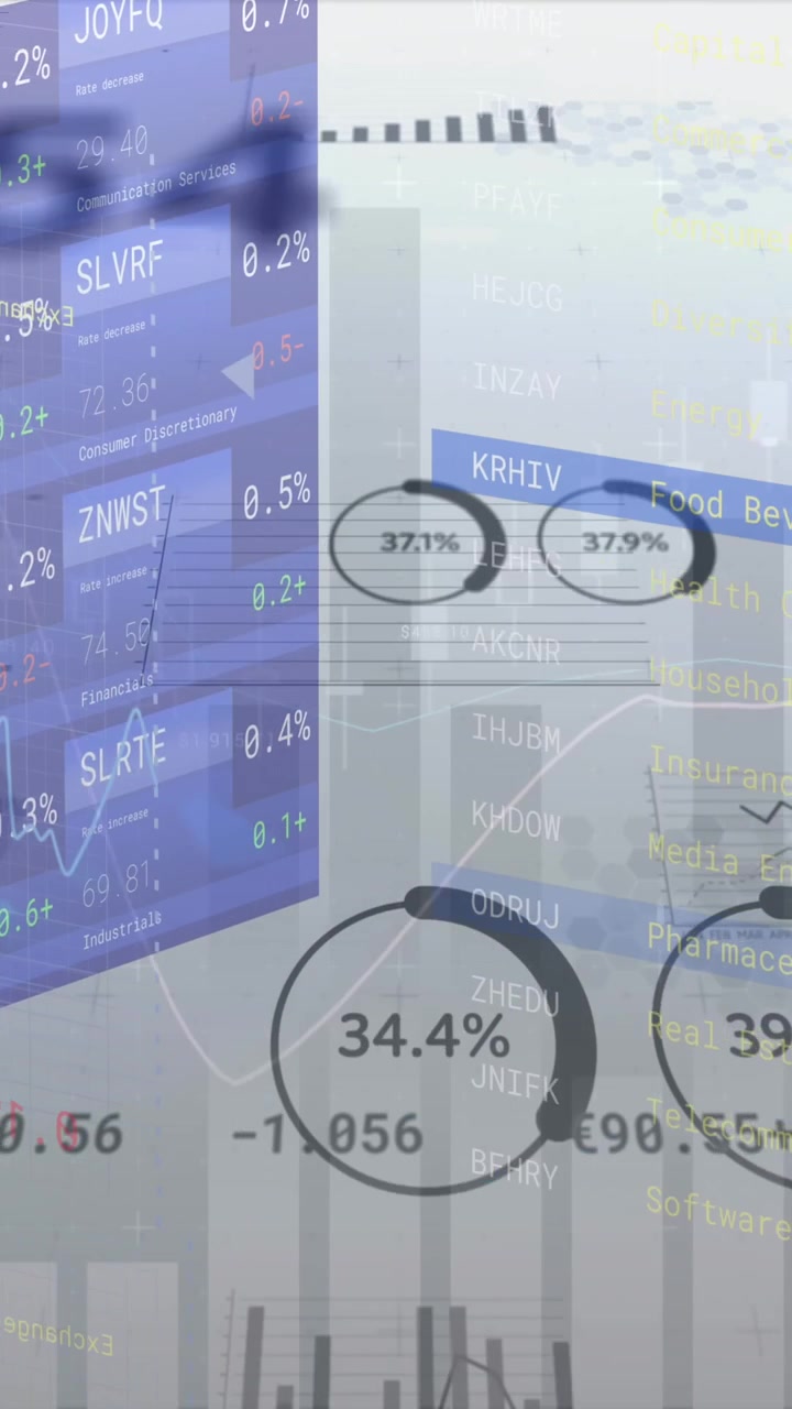 Animation af statistik, aktiemarked og finansiel databehandling