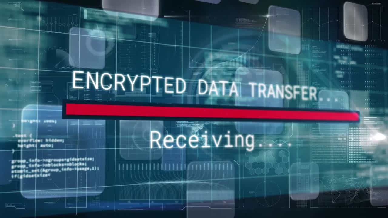 검은색 배경에 데이터 처리에 대한 범위 스캐닝의 애니메이션