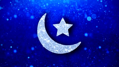el icono islámico del eid parpadea con partículas de brillo brillante.