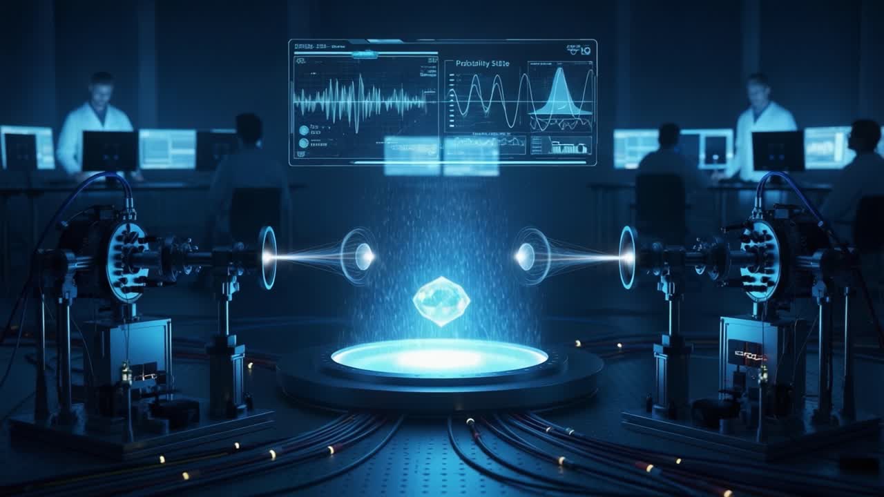 Advanced Quantum Technology Demonstration Featuring a Holographic Display of a Diamond and Data Analytics in a High-Tech Laboratory Setting
